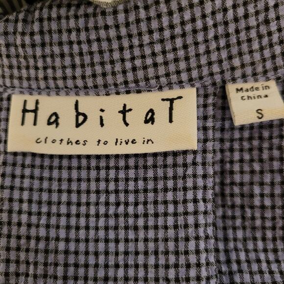 Habitat Chopstick Buttons Tiny Plaid Button-Up Collared Swing Tunic Jacket, S - Picture 7 of 9